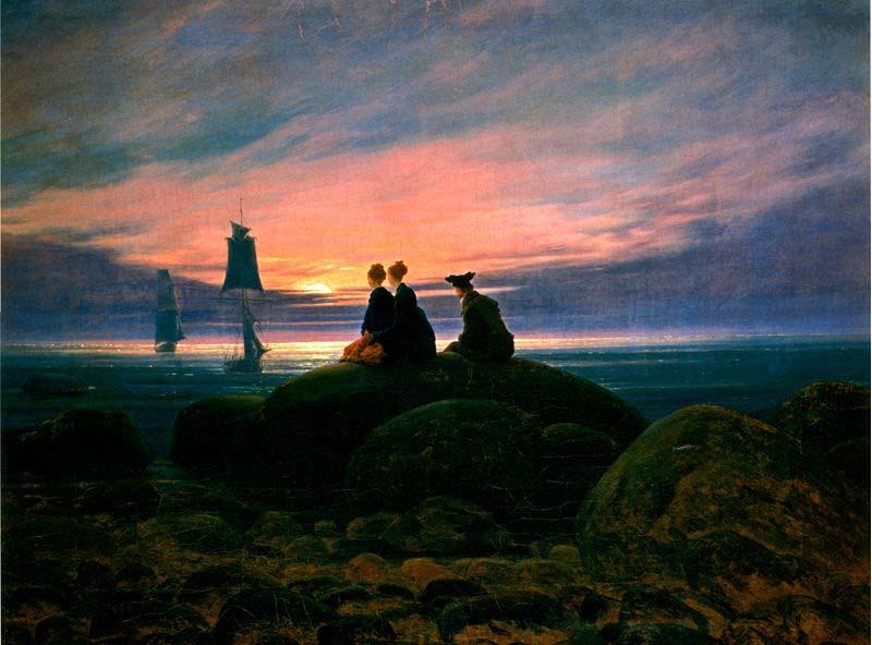 Caspar David Friedrich Moonrise Over the Sea oil painting picture